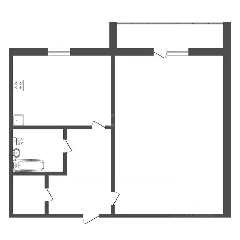 1-к кв. Амурская область, Благовещенск ул. Чайковского, 110 (35.6 м) - Фото 2