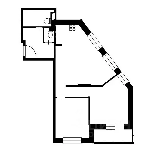 2-к кв. Башкортостан, Уфа просп. Октября, 82 (43.3 м) - Фото 1