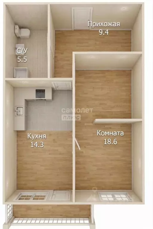 1-к кв. Ульяновская область, Ульяновск ул. Ульяны Громовой, 5А (48.0 ... - Фото 2
