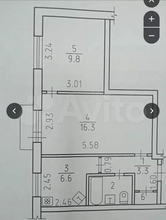 2-к. квартира, 40 м, 4/5 эт. - Фото 0