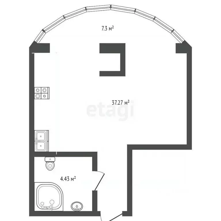 1-к кв. Самарская область, Самара Ново-Садовая ул., 201А (41.7 м) - Фото 2