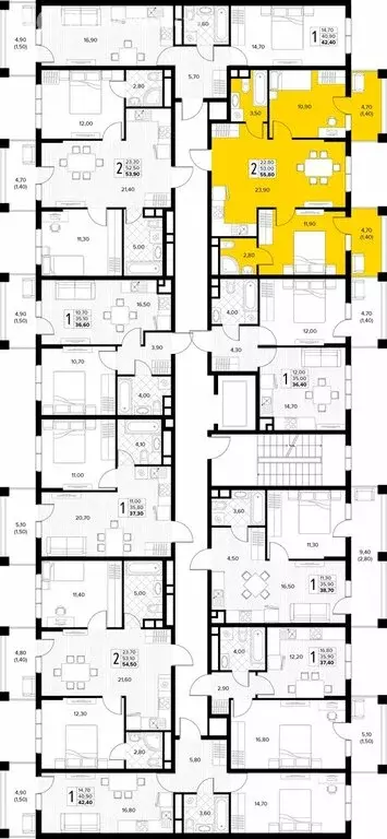 2-комнатная квартира: Сукко, жилой комплекс Кипарис (55.8 м) - Фото 1
