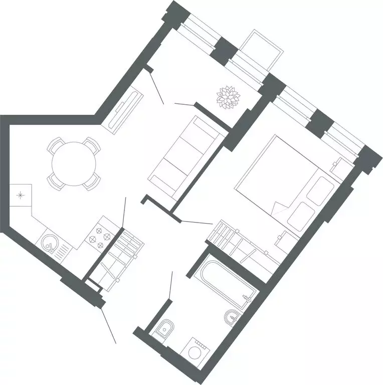 1-комнатная квартира: Екатеринбург, улица Мира, 47/6 (45.5 м) - Фото 0