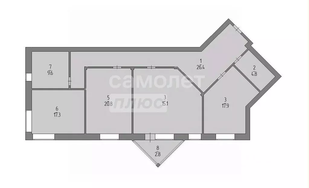 3-к кв. Башкортостан, Уфа ул. Карла Маркса, 15/2 (126.2 м) - Фото 2
