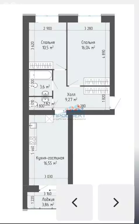 2-комнатная квартира: Московская область, Кашира (59.71 м) - Фото 1