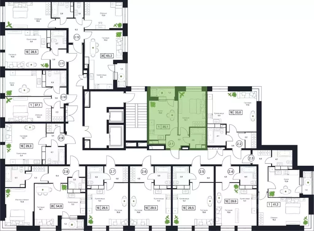 1-к кв. Московская область, Пушкино Пушкино Град жилой комплекс (36.3 ... - Фото 2