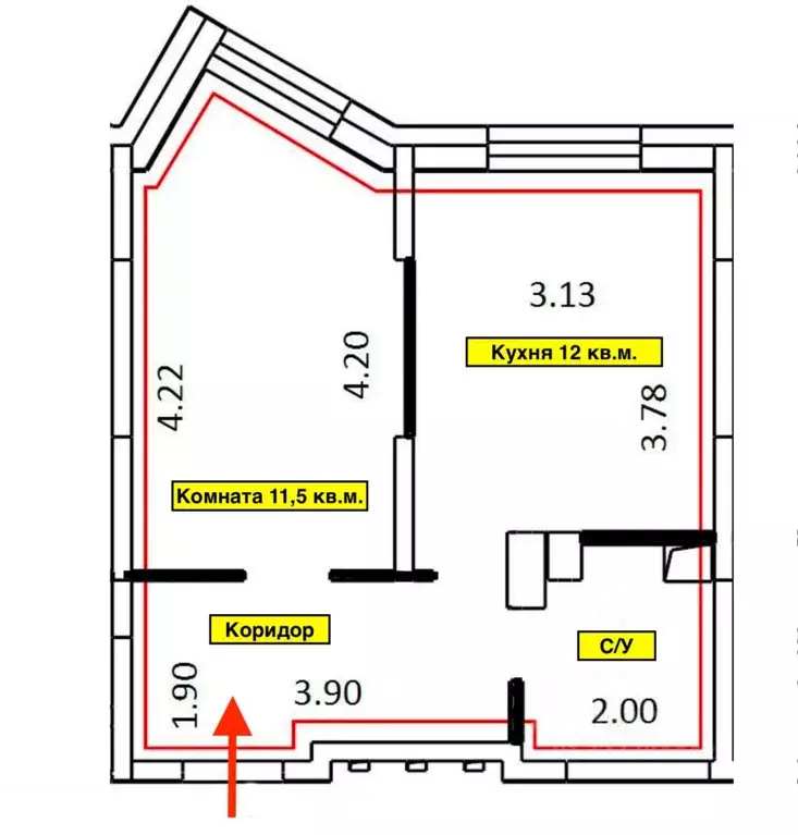 1-к кв. Московская область, Люберцы Инициативная ул., 7В (36.5 м) - Фото 2
