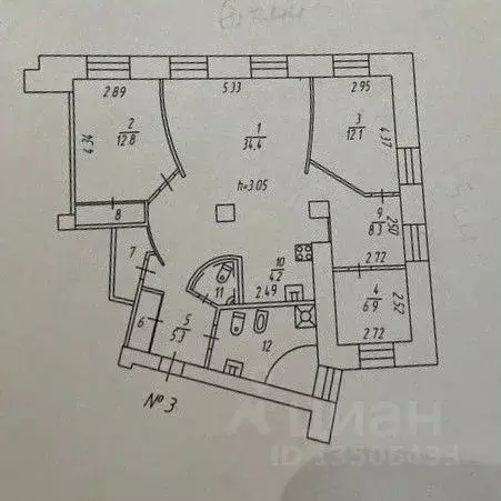 4-к кв. Мурманская область, Мурманск просп. Ленина, 67 (106.0 м) - Фото 2