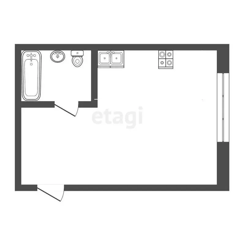 Квартира-студия: Якутск, проспект Ленина, 50/1 (21.6 м) - Фото 1