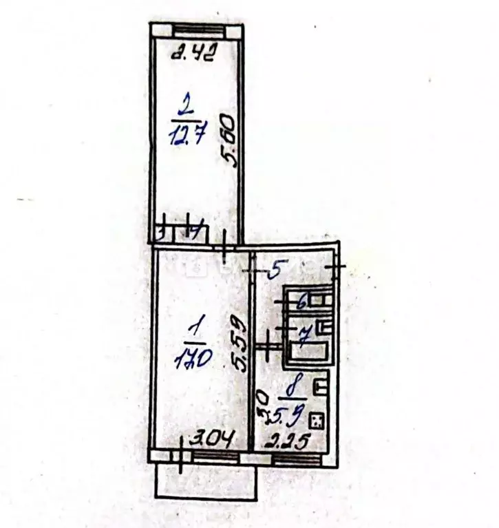 2-к кв. Белгородская область, Белгород Привольная ул., 15 (43.2 м) - Фото 2