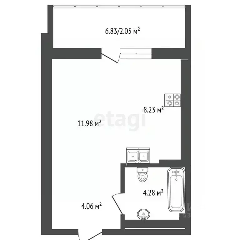 Студия Ростовская область, Ростов-на-Дону, Нахичевань ул. 26-я Линия, ... - Фото 2