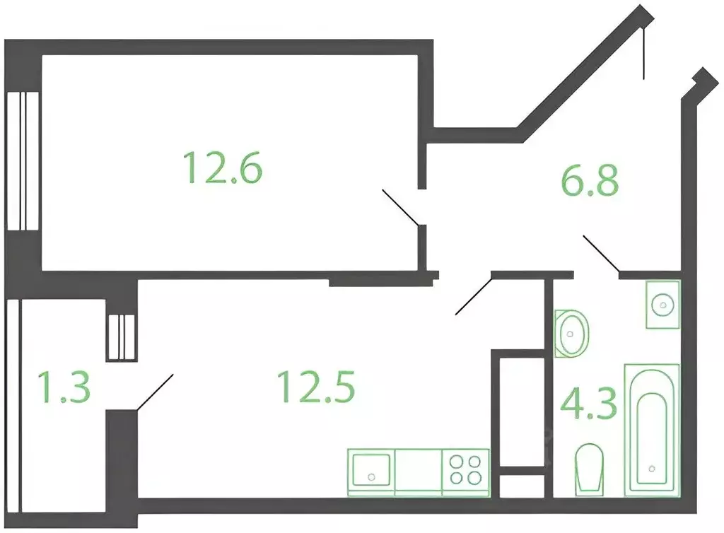 1-к кв. Московская область, Котельники Новые Котельники мкр, 14 (39.0 ... - Фото 2