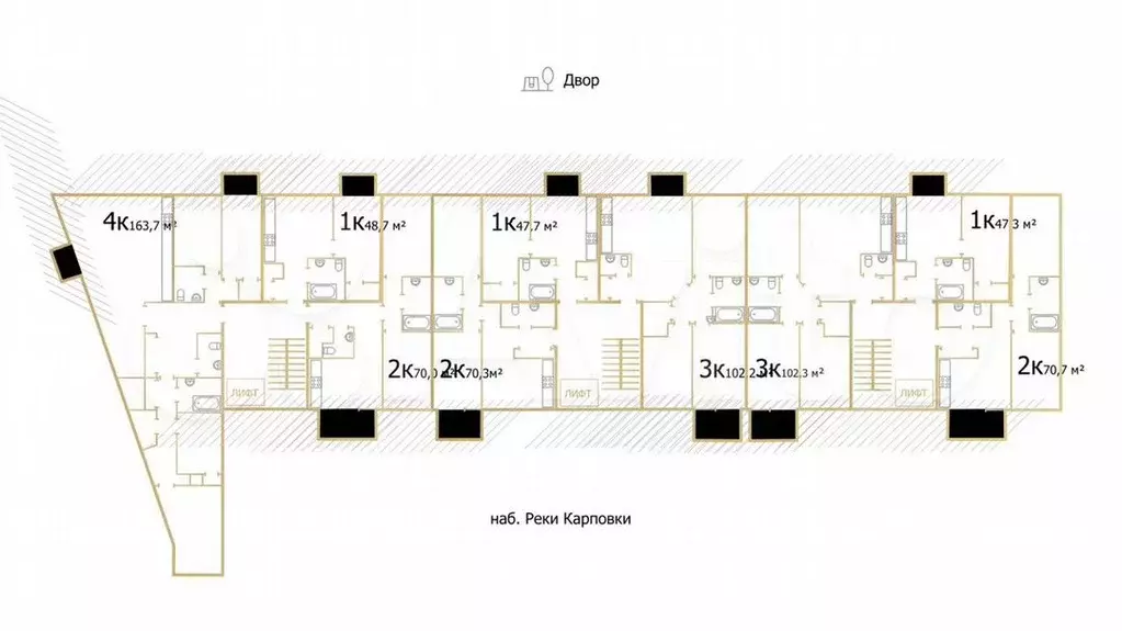 2-к. квартира, 70м, 6/8эт. - Фото 0