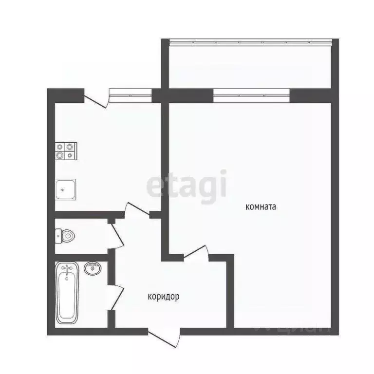 1-к кв. Смоленская область, Смоленск ул. Нормандия-Неман, 24Б (35.3 м) - Фото 2