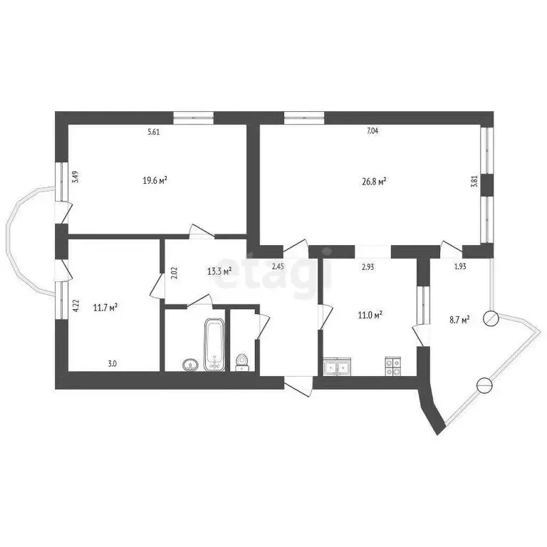 3-комнатная квартира: Судак, Бассейный переулок, 11 (88.7 м) - Фото 0