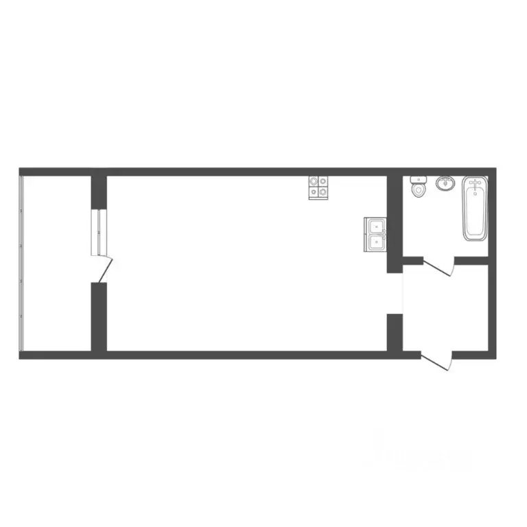 Студия Тюменская область, Тюмень Интернациональная ул., 199к1 (33.5 м) - Фото 2