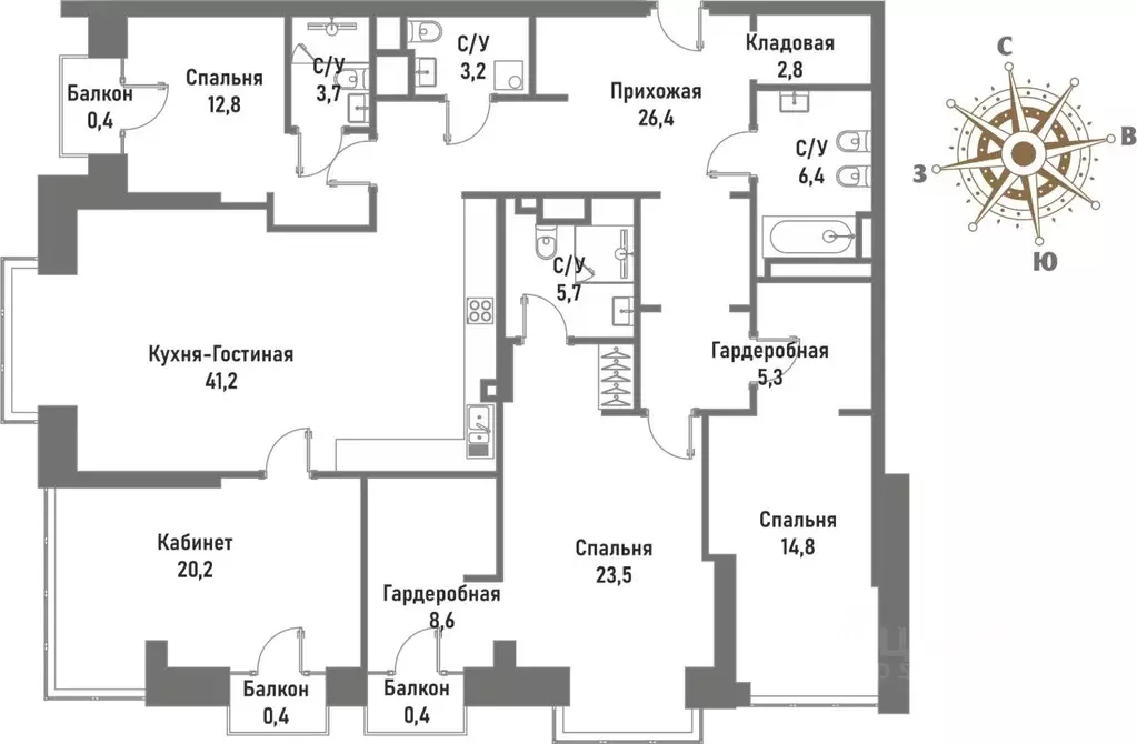 5-к кв. Москва ул. Матросская Тишина, 12 (175.0 м) - Фото 0
