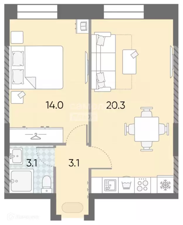 Продаётся 2-к квартира, 39.8 м - Фото 0