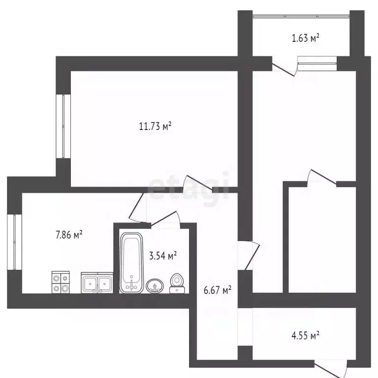 2-к кв. Костромская область, Кострома Венеция мкр, 25 (54.7 м) - Фото 1