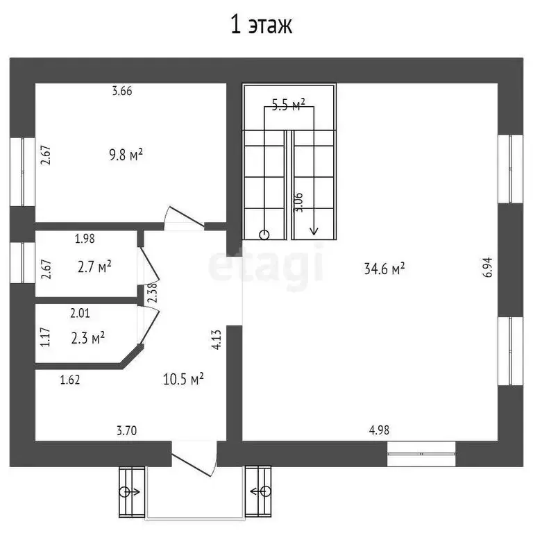 Дом в микрорайон Казарово, улица Булата Сулейманова (120.9 м) - Фото 1