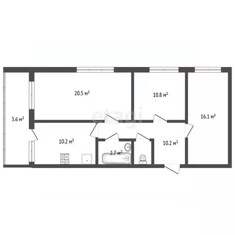 3-к кв. Крым, Бахчисарай ул. Симферопольская, 42А (72.8 м) - Фото 2