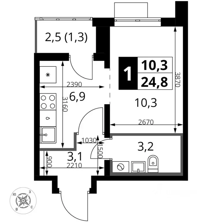 1-к кв. Московская область, Ленинский городской округ, пос. Битца ... - Фото 1