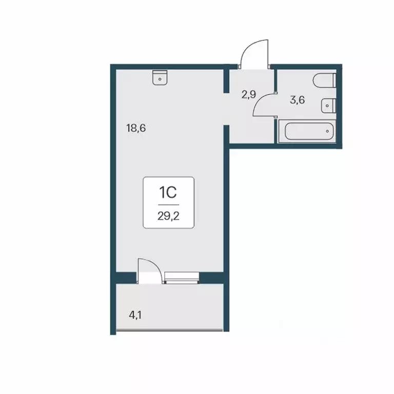 Студия Новосибирская область, Новосибирск Кедровая ул., 80/3 (29.2 м) - Фото 0