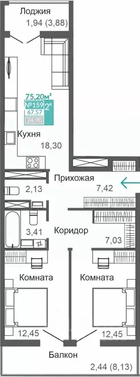 2-к кв. Крым, Симферополь Крымская роза мкр, Абрикос жилой комплекс ... - Фото 0