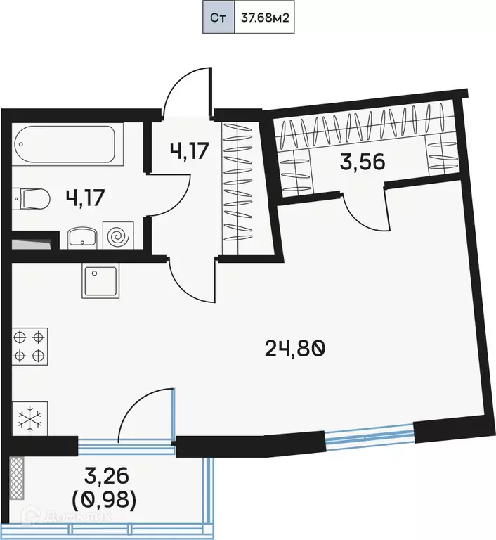 Продаётся 1-к квартира, 38.2 м - Фото 0