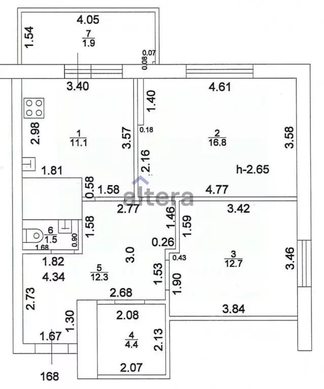 2-к кв. Татарстан, Казань ул. Академика Завойского, 23 (59.3 м) - Фото 2