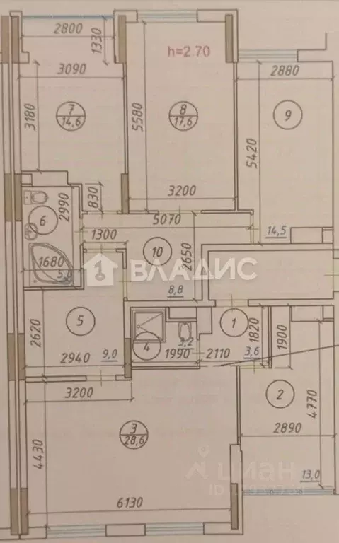 3-к кв. Пензенская область, Пенза ул. Бородина, 2 (128.0 м) - Фото 1