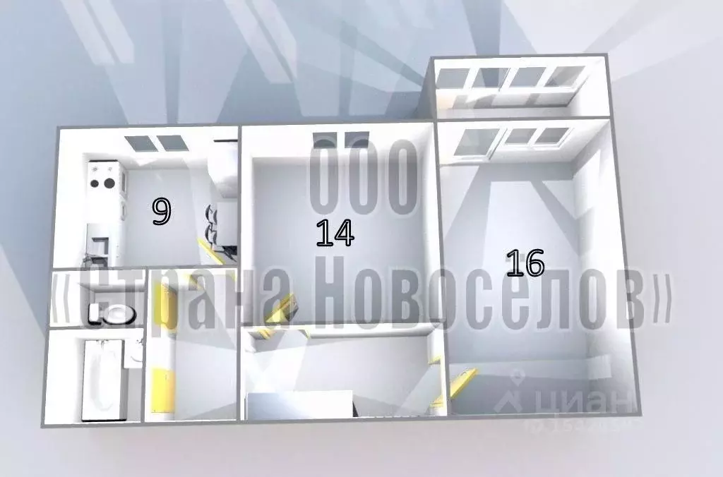 2-к кв. Мордовия, Саранск ул. Комарова, 14 (55.7 м) - Фото 2