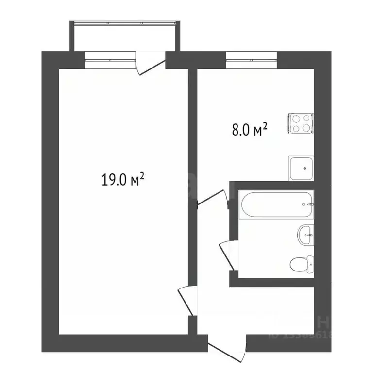 1-к кв. Омская область, Омск ул. 3-я Молодежная, 59 (37.6 м) - Фото 0