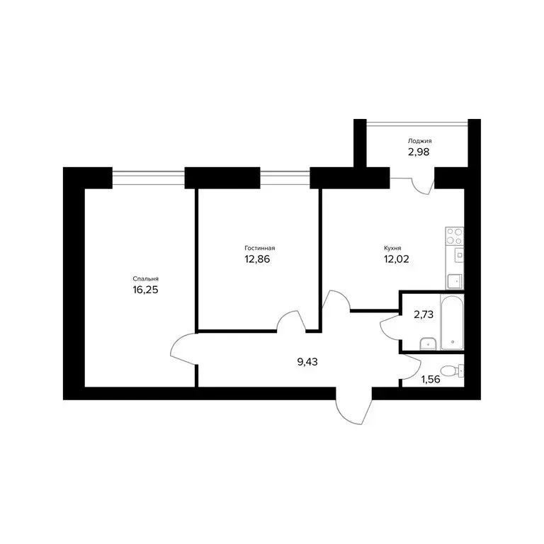 2-комнатная квартира: Ярославль, улица Александра Додонова, 10к3 ... - Фото 0