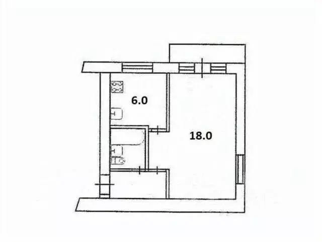 1-к кв. Севастополь ул. Дмитрия Ульянова, 18 (33.0 м) - Фото 2
