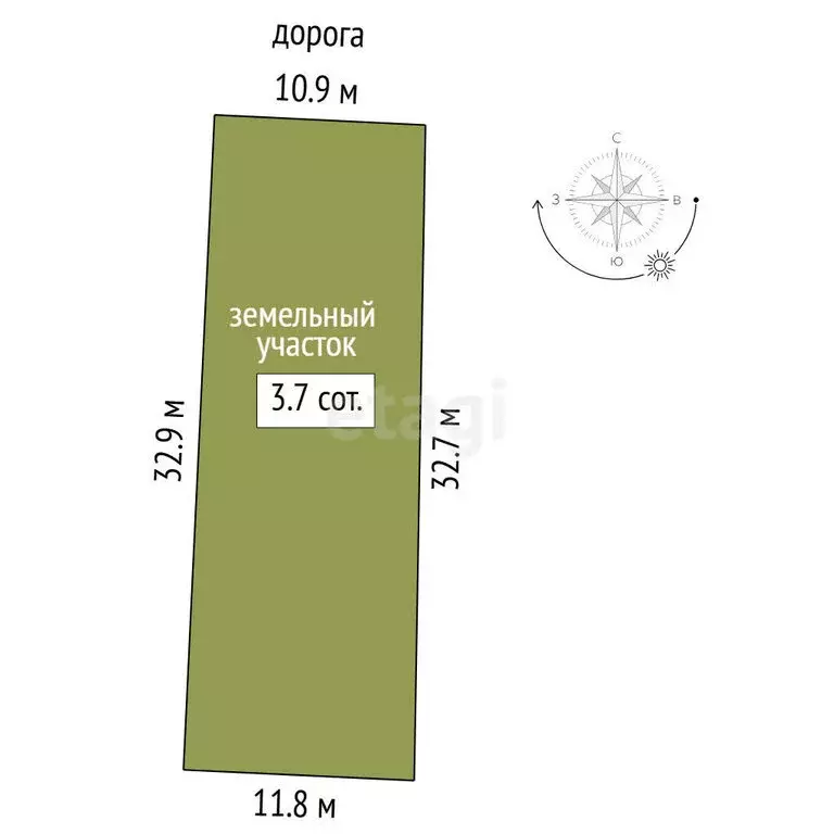 Участок в Тюмень, садовое товарищество Степное, Рябиновая улица (3.6 ... - Фото 1