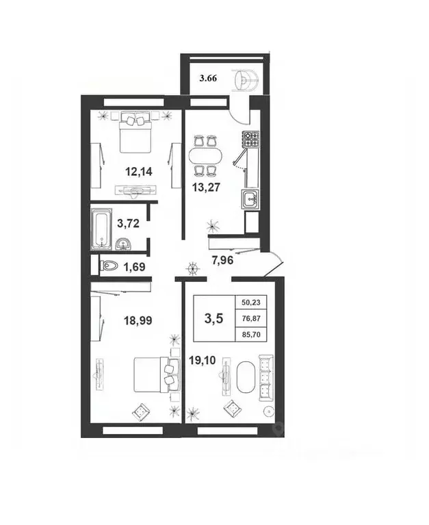 3-к кв. Новгородская область, Великий Новгород ул. Якова Павлова, 15 ... - Фото 1