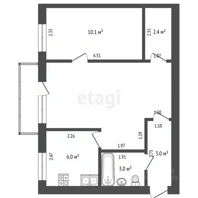 2-к кв. Марий Эл, Йошкар-Ола ул. Лебедева, 33 (43.5 м) - Фото 2