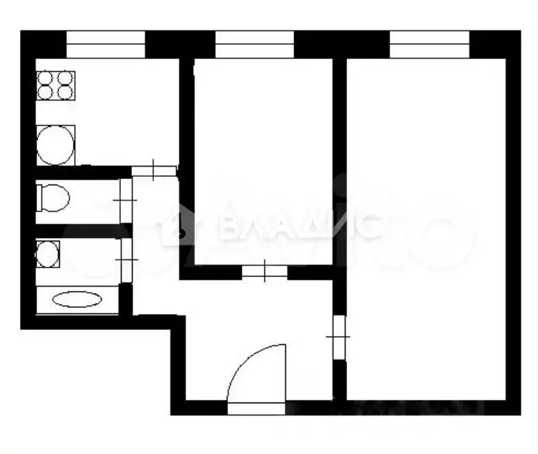 2-к. квартира, 44,9 м, 4/9 эт. - Фото 0