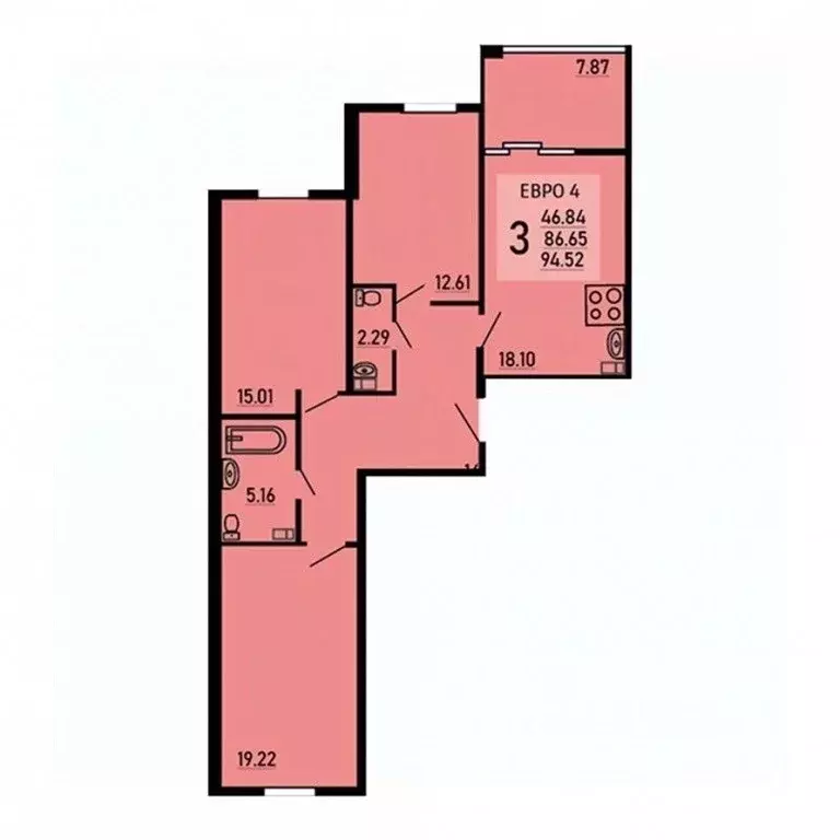 3-к кв. Липецкая область, Липецк Студеновская ул., 23Б (86.65 м) - Фото 1
