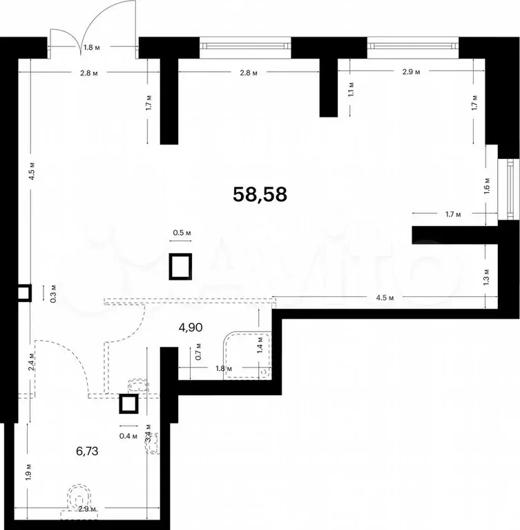 Продам помещение свободного назначения, 58.58 м - Фото 0