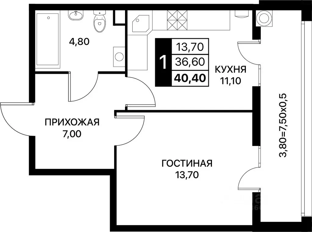 1-к кв. Ростовская область, Ростов-на-Дону ул. Вересаева, 92 (40.4 м) - Фото 0