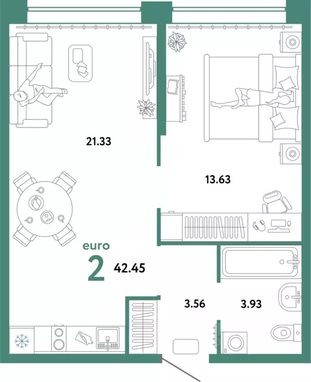2-к кв. Свердловская область, Екатеринбург ул. Шефская, 22А (42.45 м) - Фото 0