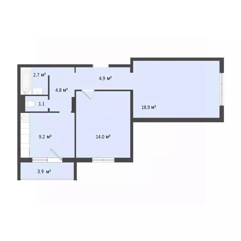 2-к кв. Омская область, Омск Сады Наука мкр, с1 (55.6 м) - Фото 0