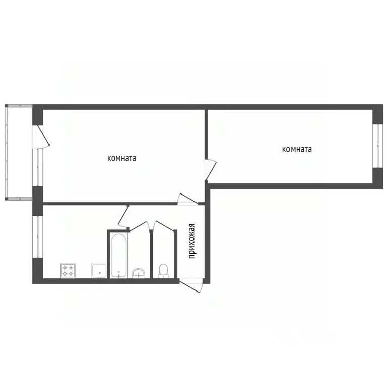 2-к кв. Красноярский край, Красноярск ул. Юшкова, 28Б (45.0 м) - Фото 2