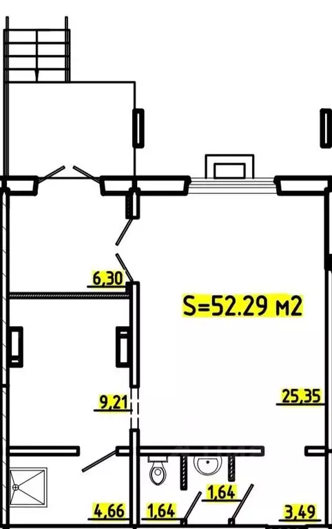 Офис в Красноярский край, Красноярск ул. Елены Стасовой, 48а (52.29 м) - Фото 0