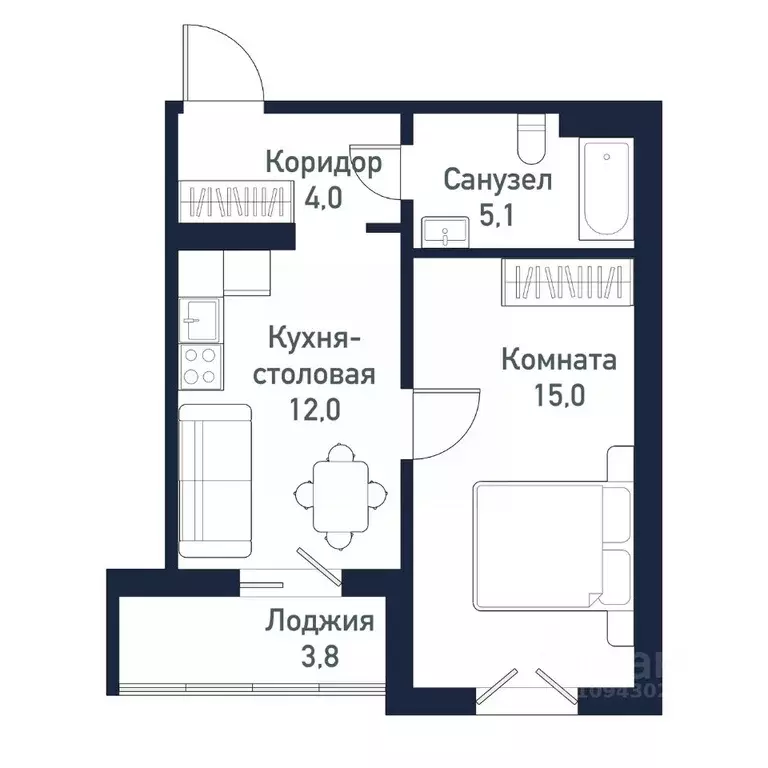 1-к кв. Челябинская область, Челябинский городской округ, пос. ... - Фото 0