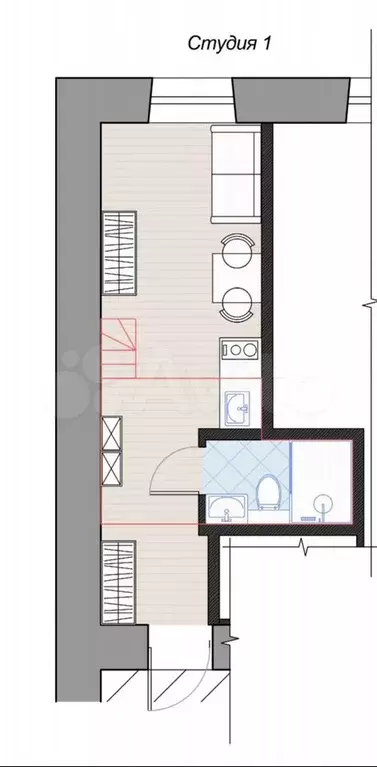 Квартира-студия, 26 м, 2/5 эт. - Фото 0