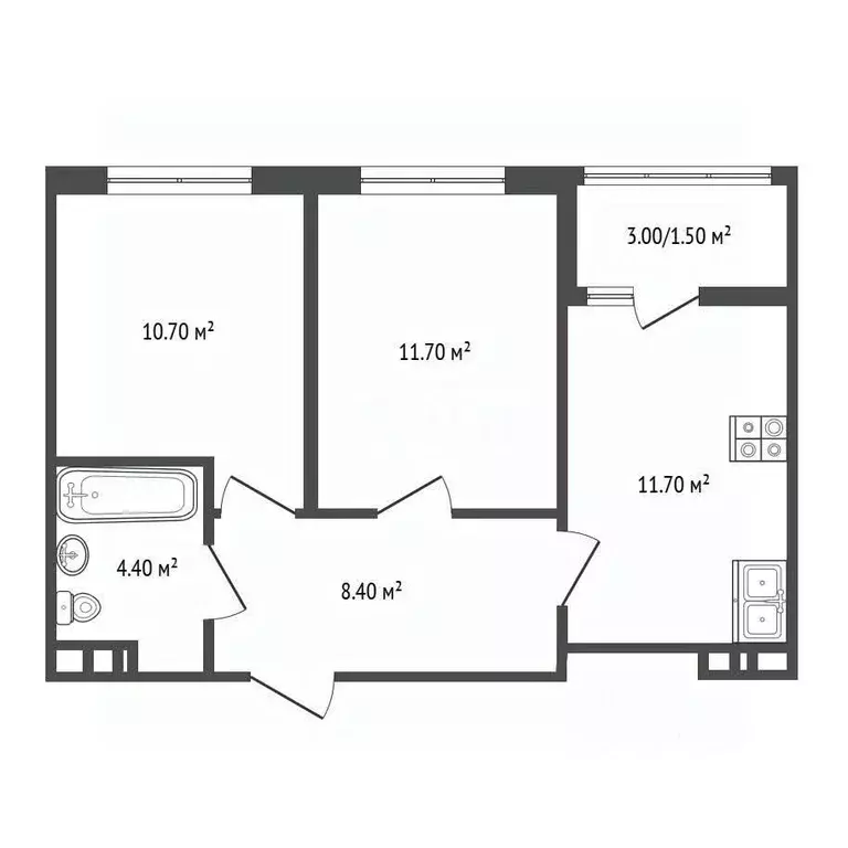 2-к кв. Ростовская область, Ростов-на-Дону ул. Вересаева, 102/1с3 ... - Фото 2