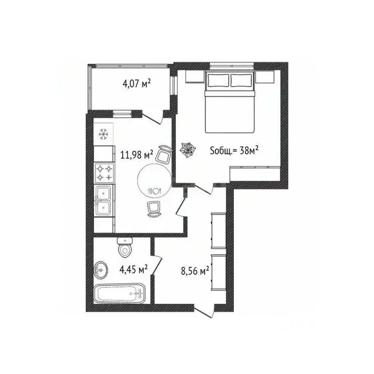 1-к кв. Новосибирская область, Новосибирск Большевистская ул., 120 ... - Фото 2